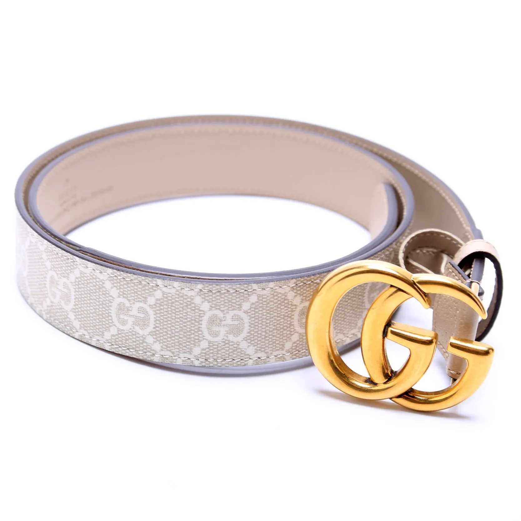 625839 GG Marmont Supreme/Leather Belt Size 90/36