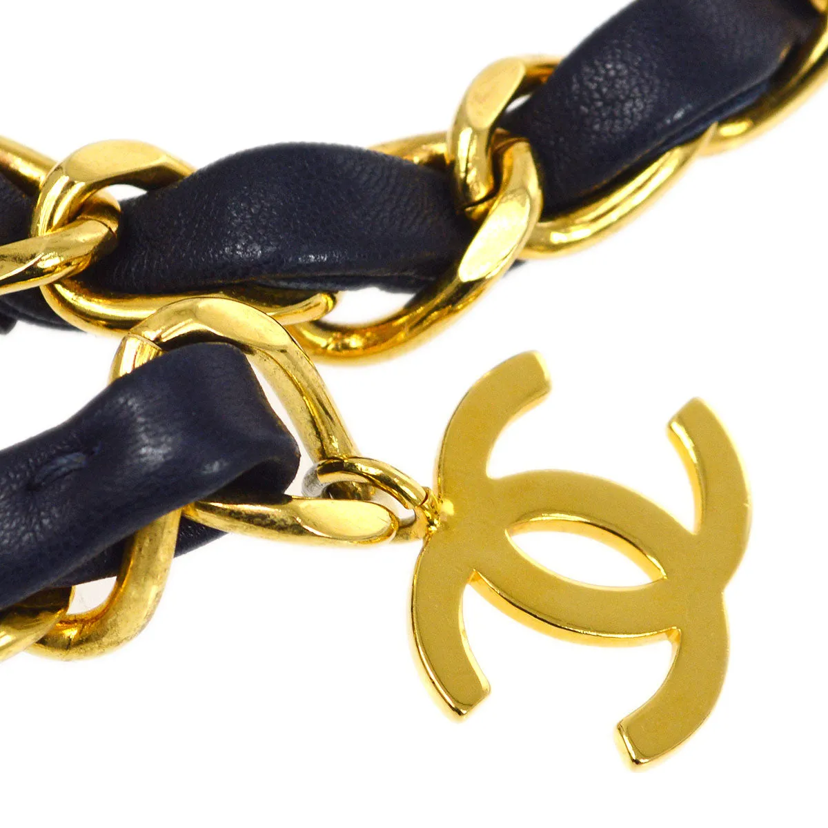 CHANEL 1990s Navy Lambskin Belt Bag Micro 22571