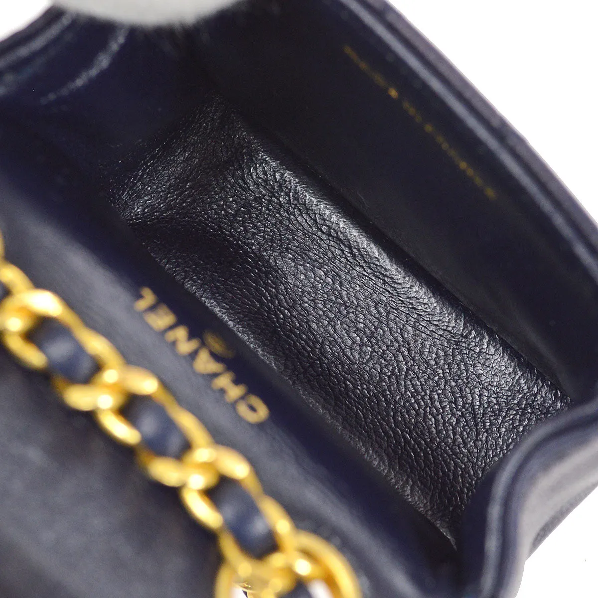 CHANEL 1990s Navy Lambskin Belt Bag Micro 22571