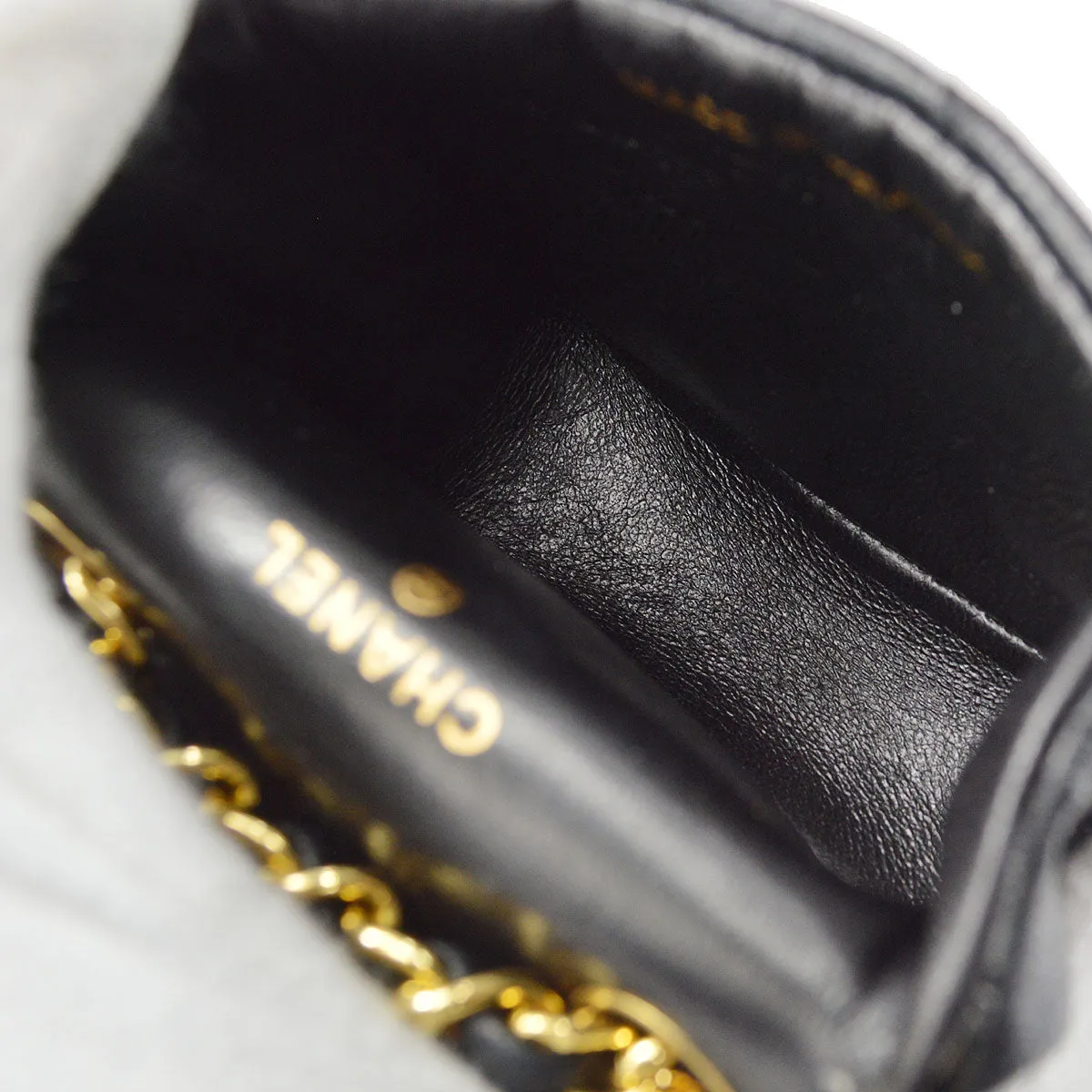 CHANEL Classic Flap Micro Bum Belt Bag Gold Chain Black Lambskin 25543
