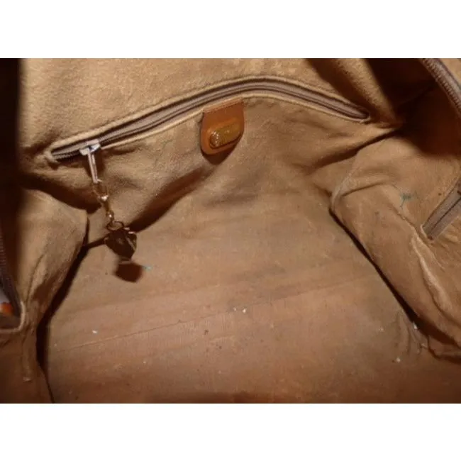 Gucci Vintage Pursesdesigner Purses Shades Of Brown With Small G Logo Leathercoated Canvas Satchel