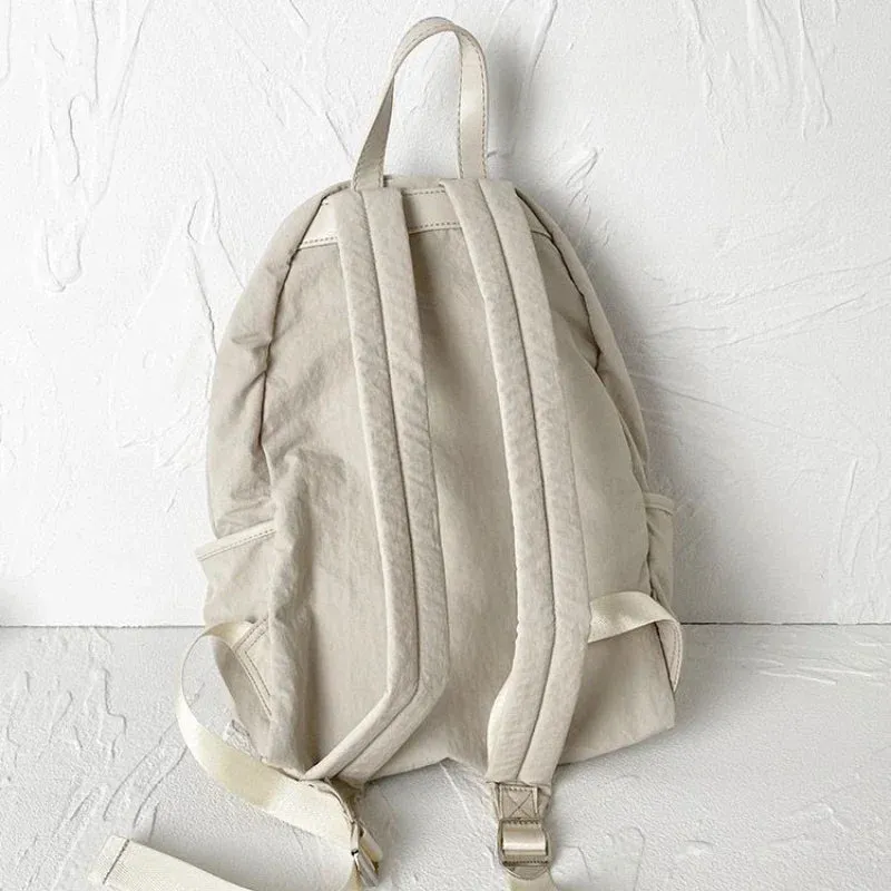 UAKISS  - Japanese Korean Vintage Solid Simple Schoolbag Women Students All Match Casual Handbags Streetwear Grunge Backpack Y2k Aesthetic