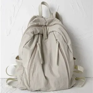 UAKISS  - Japanese Korean Vintage Solid Simple Schoolbag Women Students All Match Casual Handbags Streetwear Grunge Backpack Y2k Aesthetic